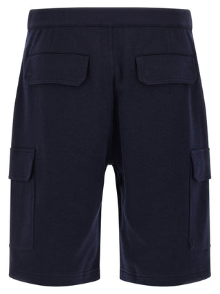 Blue Cotton Bermuda Shorts