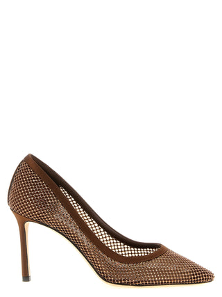 Brown Tencel High Heel Pumps