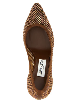 Brown Tencel High Heel Pumps