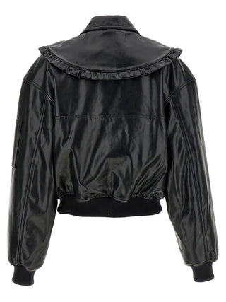 Black Leather Bomber