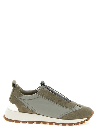 Bicolor Polyester Athletic Sneakers