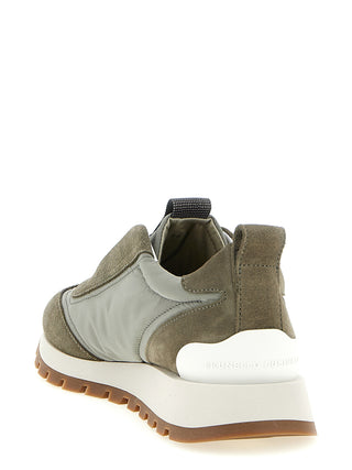 Bicolor Polyester Athletic Sneakers