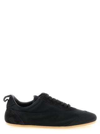 Black Cotton Low Top Sneakers