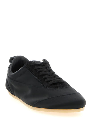 Black Cotton Low Top Sneakers