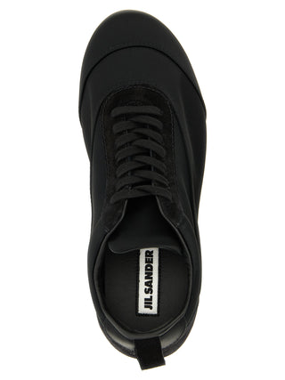 Black Cotton Low Top Sneakers