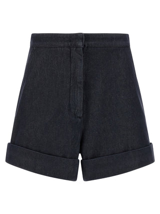 Blue Cotton Bermuda Shorts