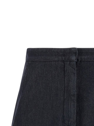Blue Cotton Bermuda Shorts