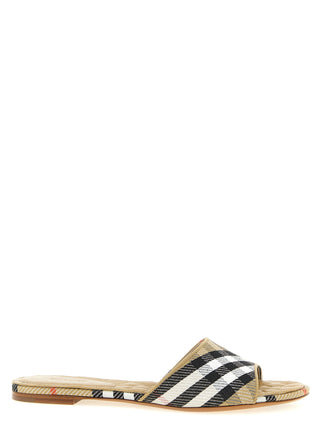 Beige Polyester Slides