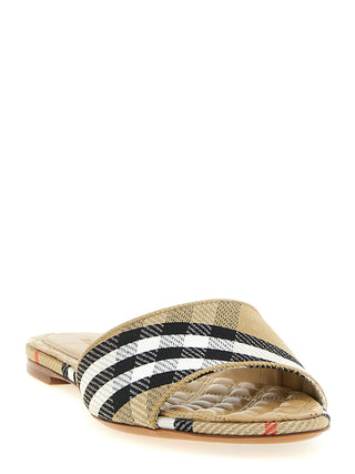 Beige Polyester Slides