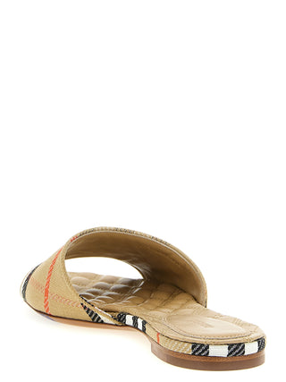 Beige Polyester Slides