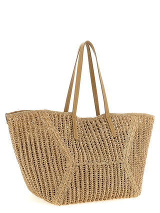 Bolso de hombro beige de poliamida