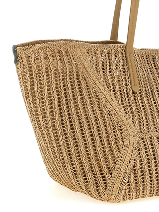 Bolso de hombro beige de poliamida