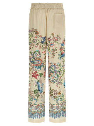Beige Polyester Casual Pants