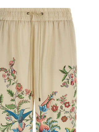 Beige Polyester Casual Pants