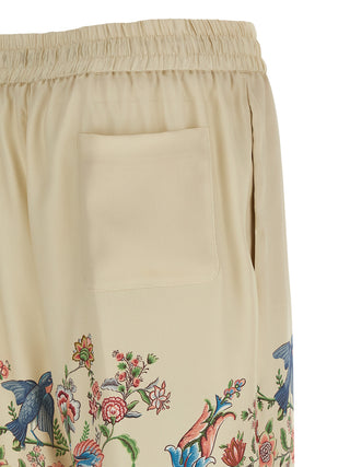 Beige Polyester Casual Pants