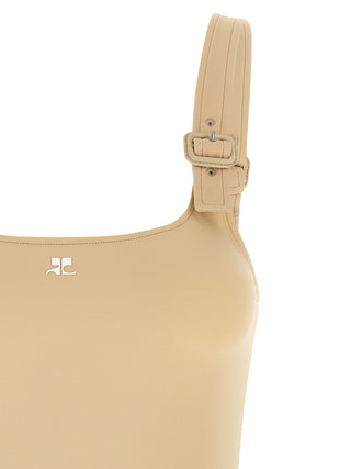 Beige Polyamide Bodysuit