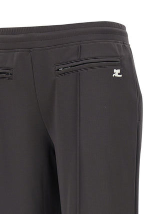Gray Polyester Joggers (Workout Pants)