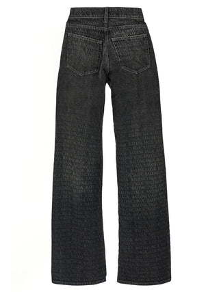 Black Cotton Flared Jeans
