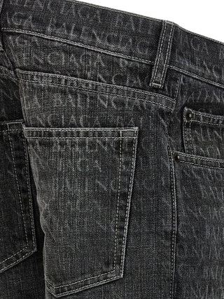 Black Cotton Flared Jeans
