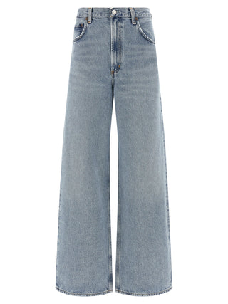 Jeans azules de algodón ajustados