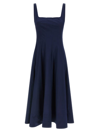 Blue Cotton Midi Dress
