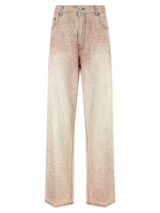 Gray Cotton Straight-Leg Jeans