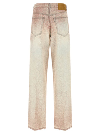 Gray Cotton Straight-Leg Jeans