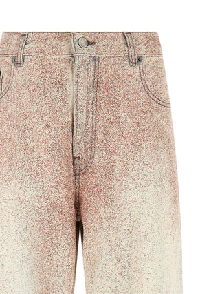 Gray Cotton Straight-Leg Jeans