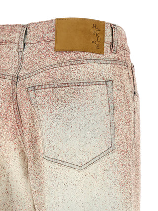 Gray Cotton Straight-Leg Jeans