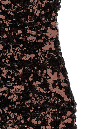 Brown Polyester Short Dress