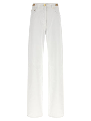 White Cotton Straight-Leg Jeans