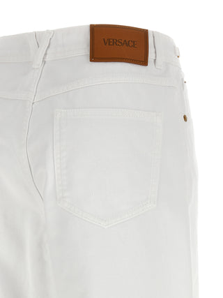 White Cotton Straight-Leg Jeans