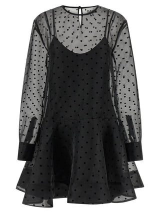 Black Recycled Polyester Short Dress