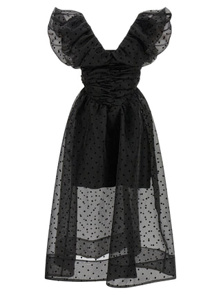 Black Recycled Polyester Midi Dress