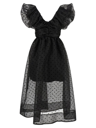 Black Recycled Polyester Midi Dress