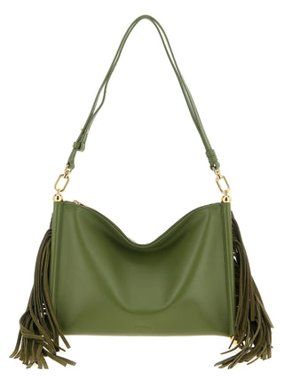 Bicolor Lamb Leather Shoulder Bag