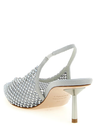 Zapatos de tacón medio de poliéster gris