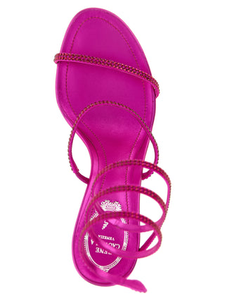 Fuchsia Viscose Stiletto Heel Sandals