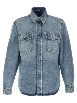 Blusa de algodón azul
