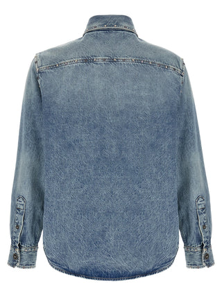 Blusa de algodón azul