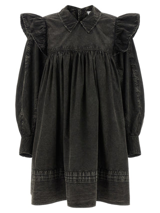 Vestido corto negro de algodón orgánico