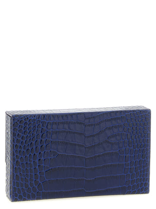 Blue Calfskin Clutch Bag