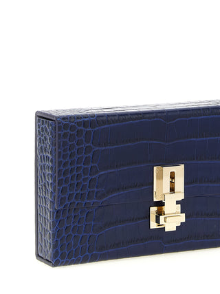 Blue Calfskin Clutch Bag