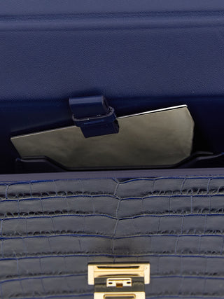 Blue Calfskin Clutch Bag