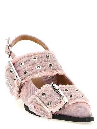Multicolor Organic Cotton Mid Heel Pumps