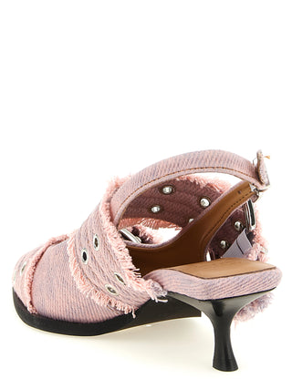 Multicolor Organic Cotton Mid Heel Pumps
