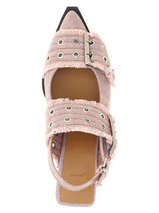 Multicolor Organic Cotton Mid Heel Pumps