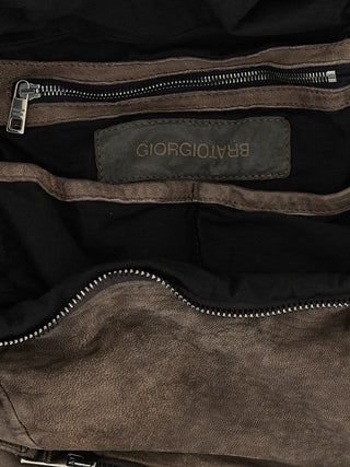 Brown Lamb Leather Backpack