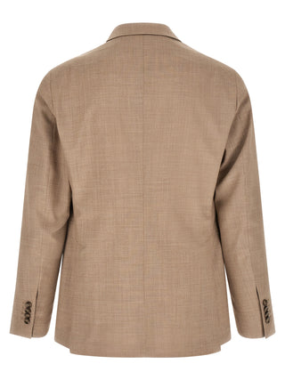 Beige Virgin Wool Two-Piece Suit