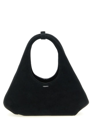 Bolso de mano negro de piel de vaca